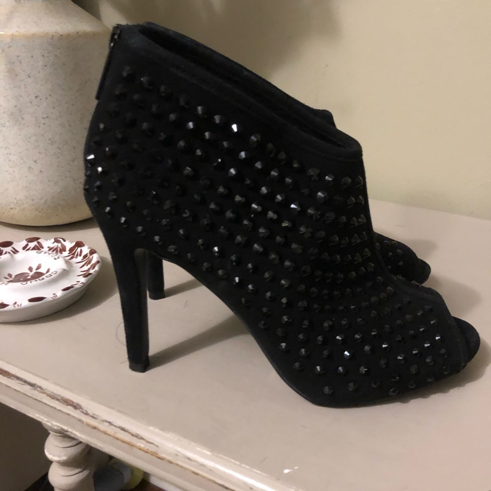 Michael Kors Studded Peep Toe Heeled Booties 7